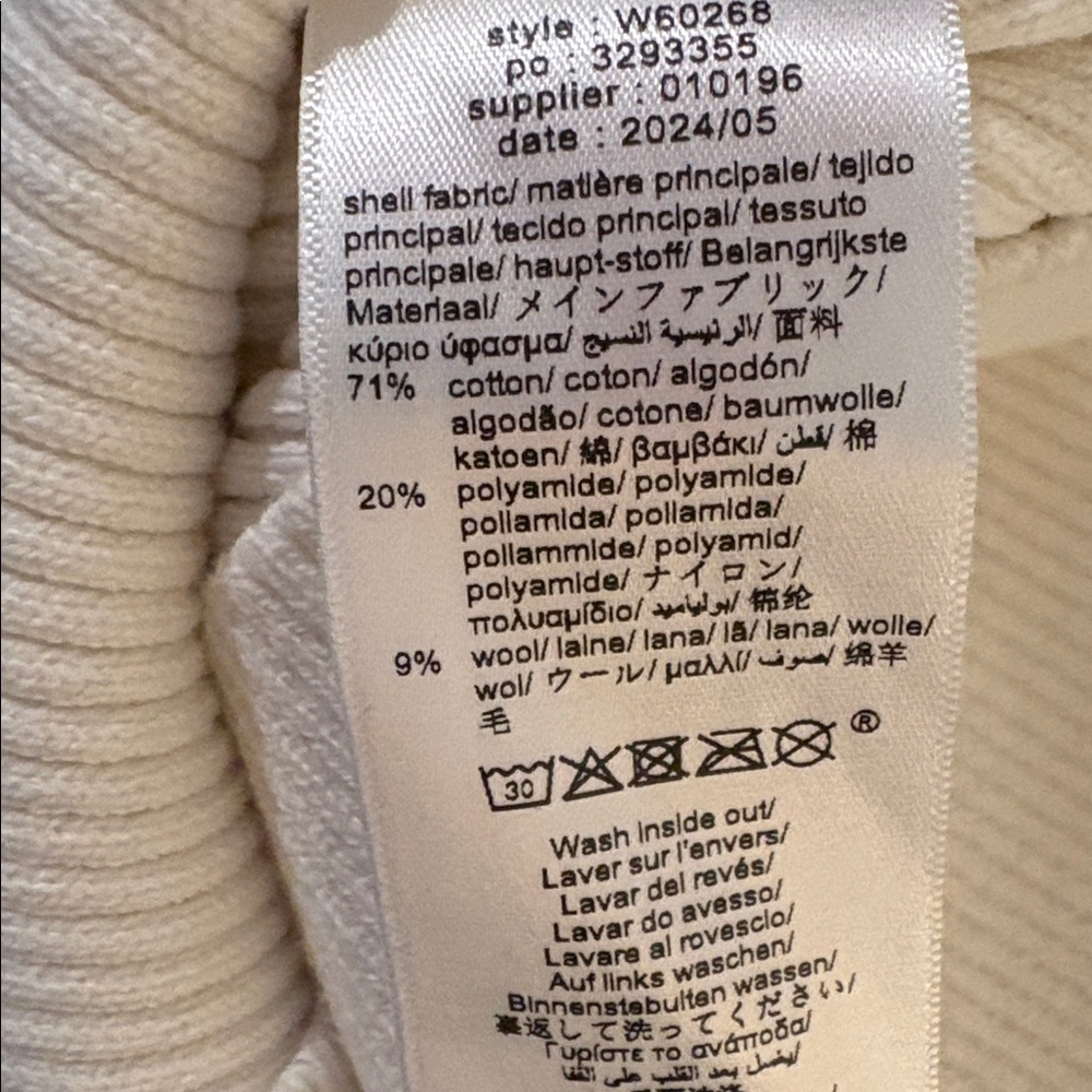 NWT [Marc Jacobs] Knitlogo Ribbed Sweater Stand-Up Collar White/Black Youth 12 - Picture 13 of 14